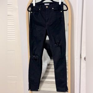 GOOD AMERICAN BLACK HIGH RISE JEANS STRAIGHT LEG